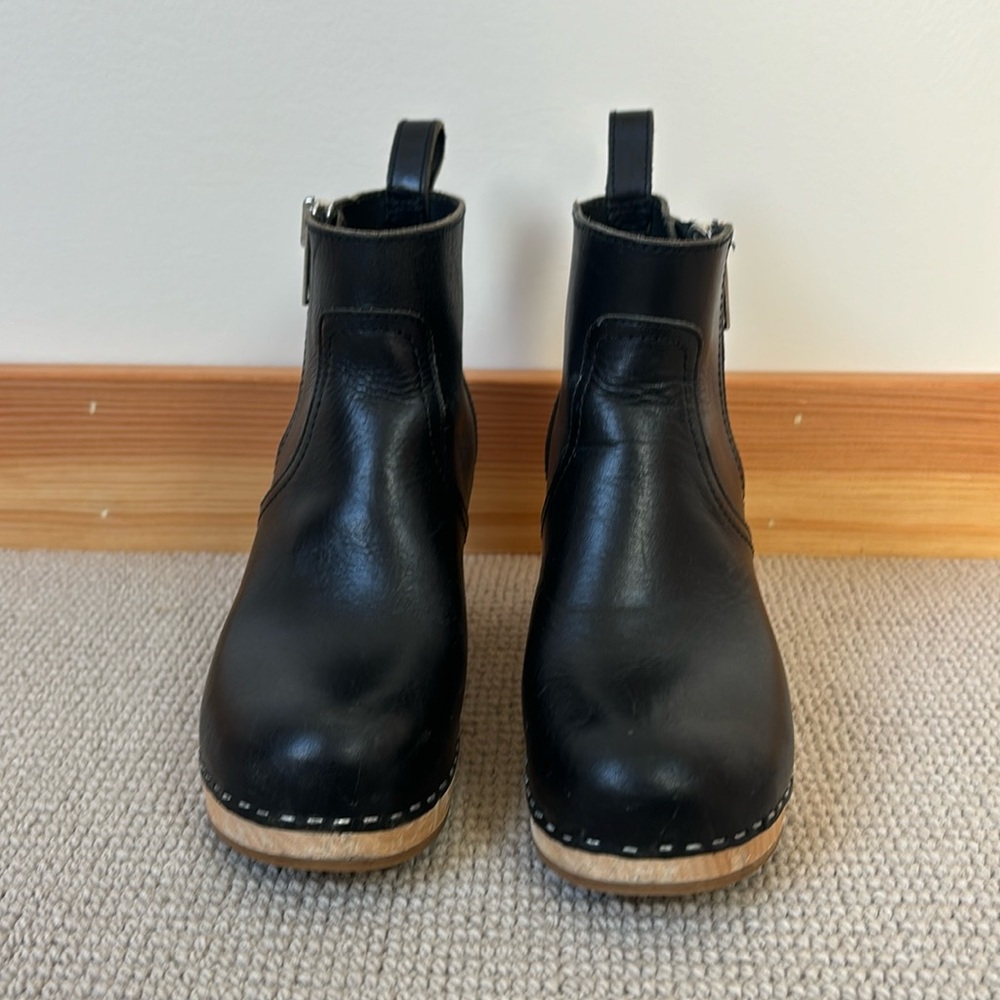 Swedish Hasbeems, black Emy boots, size 36